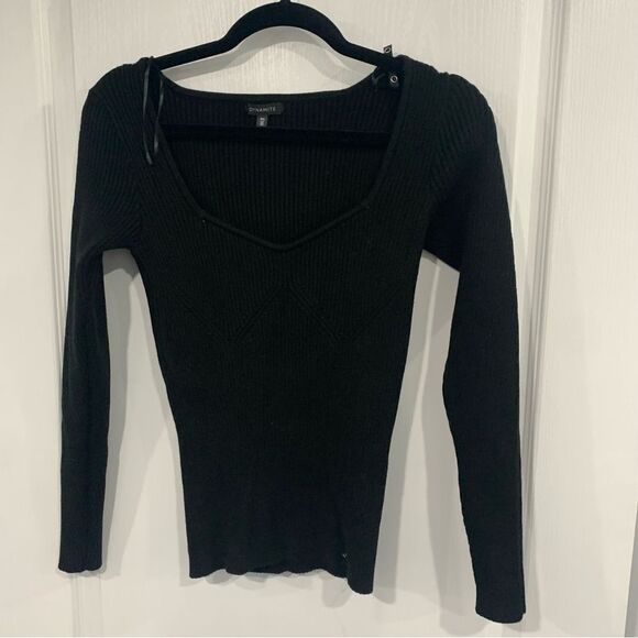 Dynamite Sweaters - dynamite ribbed sweatheart  neckline long sleeve sweater small